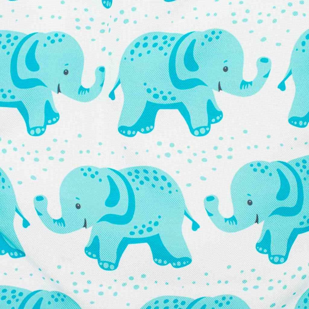 Thes gjumi për bebe, New Baby, Elephants Luxury, fleece, 112x54 cm, me vrima për rripa 5-pikësh, mbyllje me zinxhir, turkeze