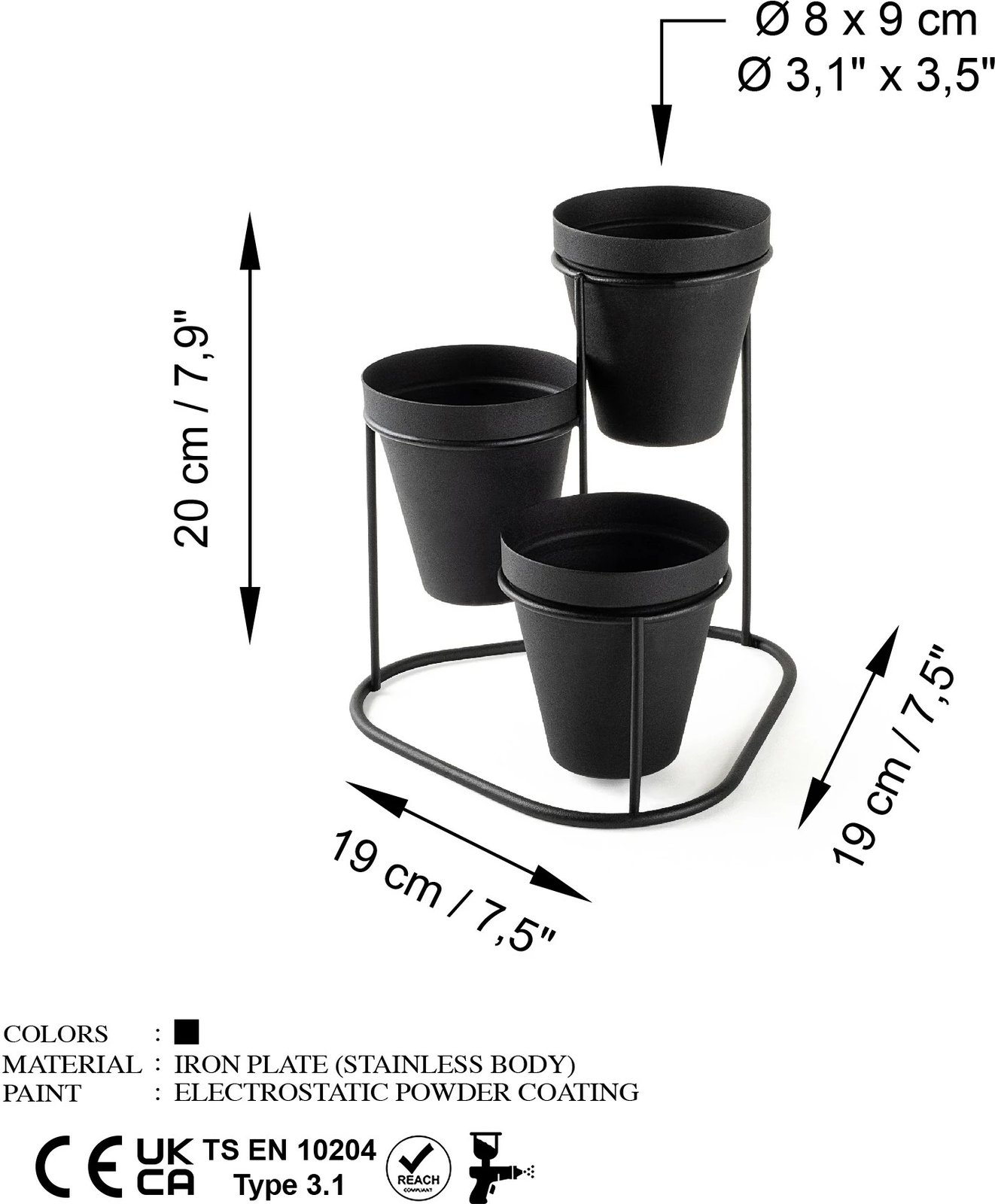 Aksesor dekorativ metalik Aberto Design, GED-014, ngjyrë e zezë Aksesor dekorativ metalik Aberto Design, GED-014, ngjyrë e zezë