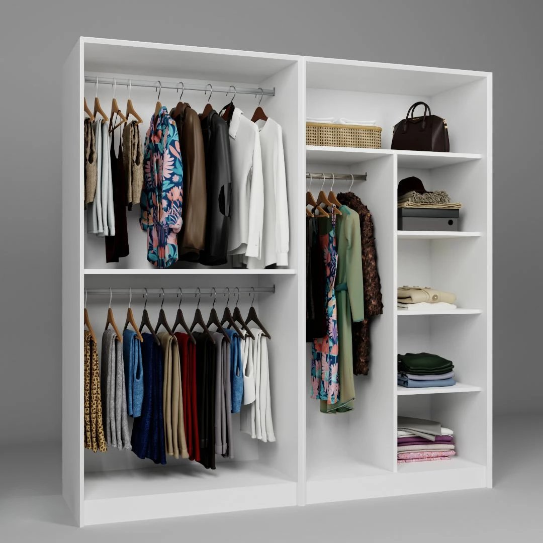 Dollap për rroba, ngjyrë e bardhë, Skye Decor Lucas 1600-86, 188x190x60cm