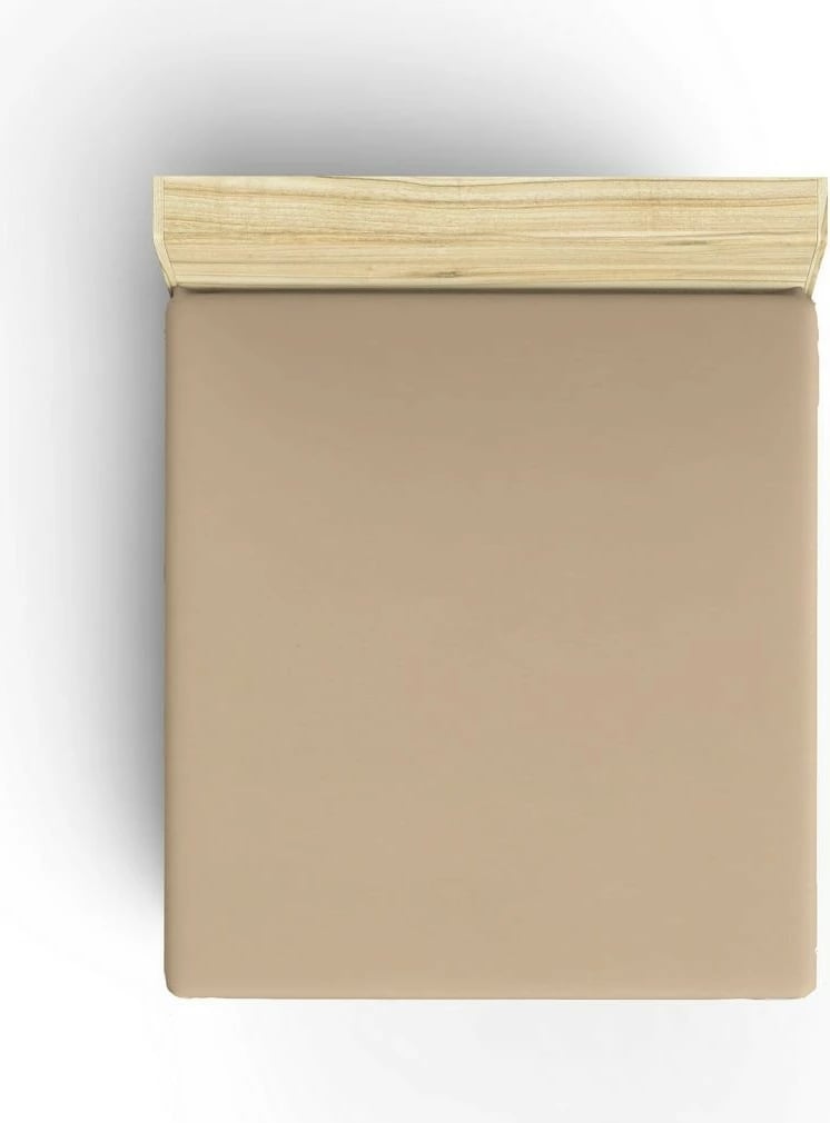Çarçaf fitted Ranforce për krevat dopio, ngjyrë bezhë, L'essentiel