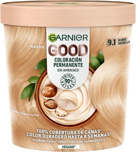 Bojë flokësh unisex Garnier Good Coloración Permanente 9.1 Rubio Vainilla 1 copë