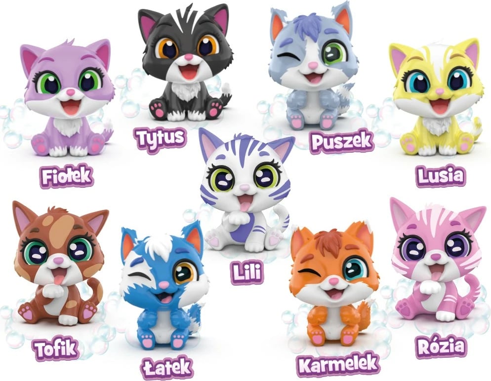 Set figurina kotele Epee Brudaski w kąpieli Kotki Zestaw Bonusowy Karmelek, me aksesorë