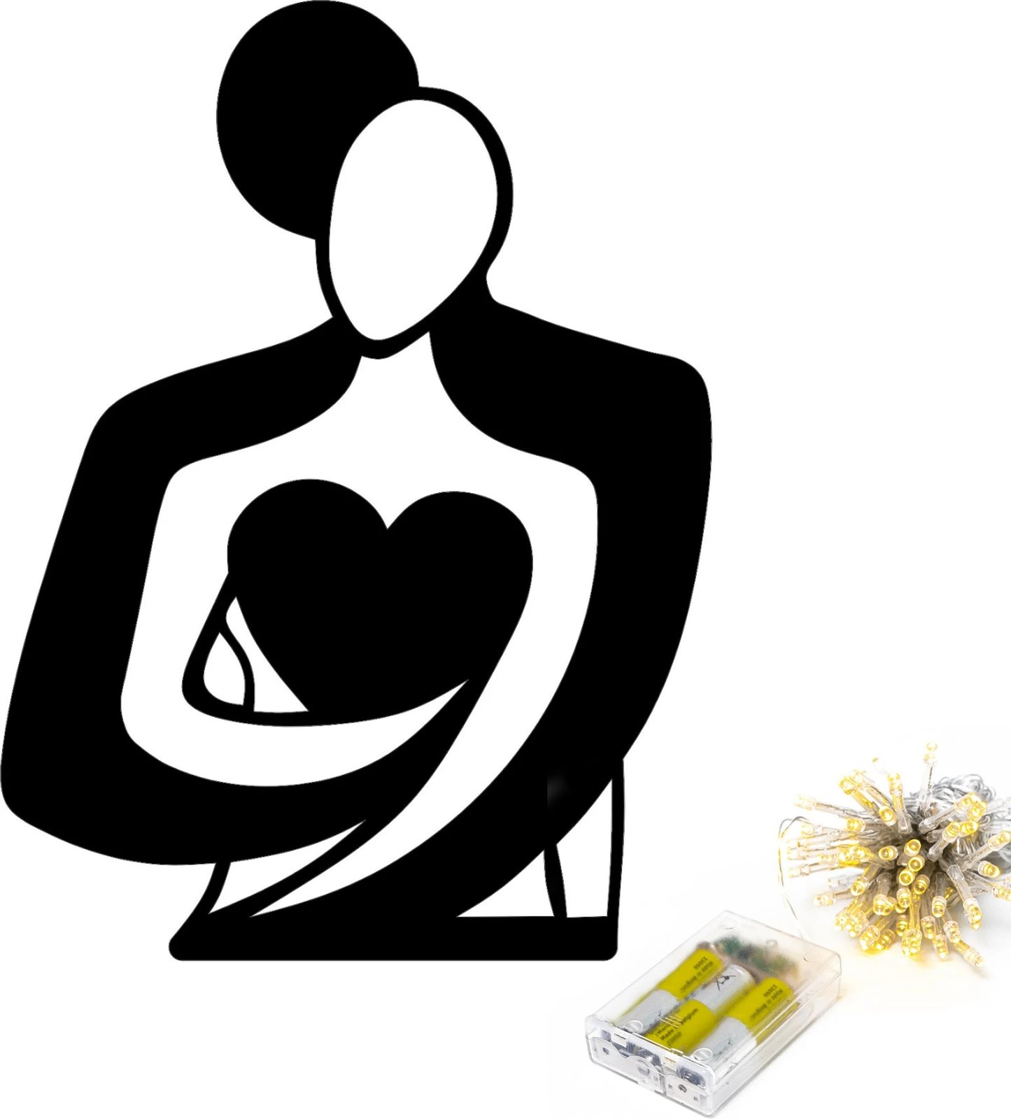 Aksesor dekorativ muri prej metali Wallity, Hug 117, ngjyrë e zezë, 70x52cm