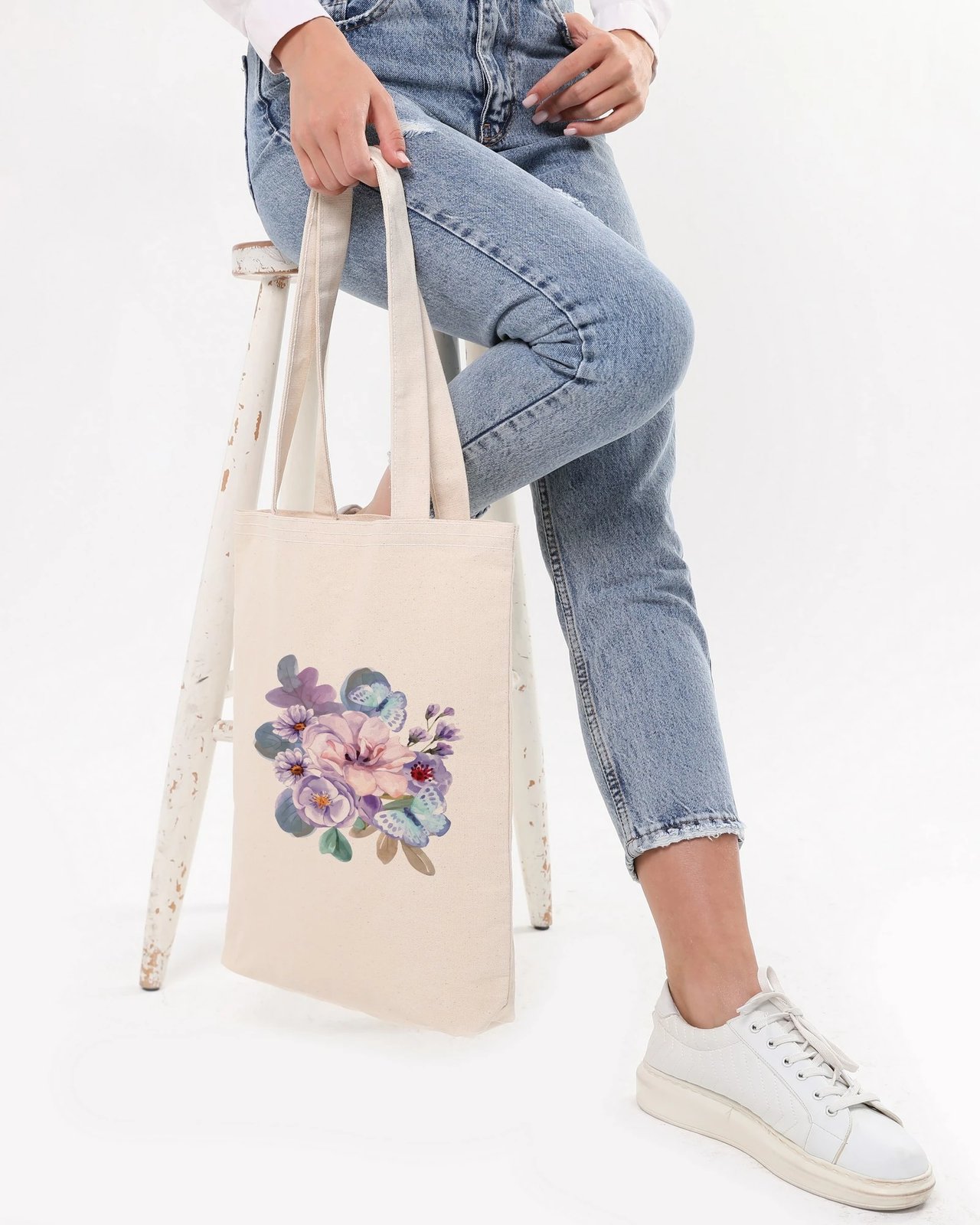 Qese tote Zoozie Bags, krem, 35x40x8cm