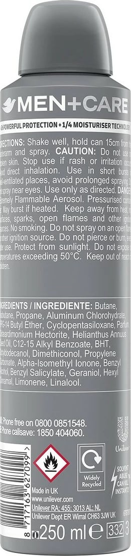 Deodorant sprej për meshkuj Dove Men+Care Sport Active Fresh 250 ml