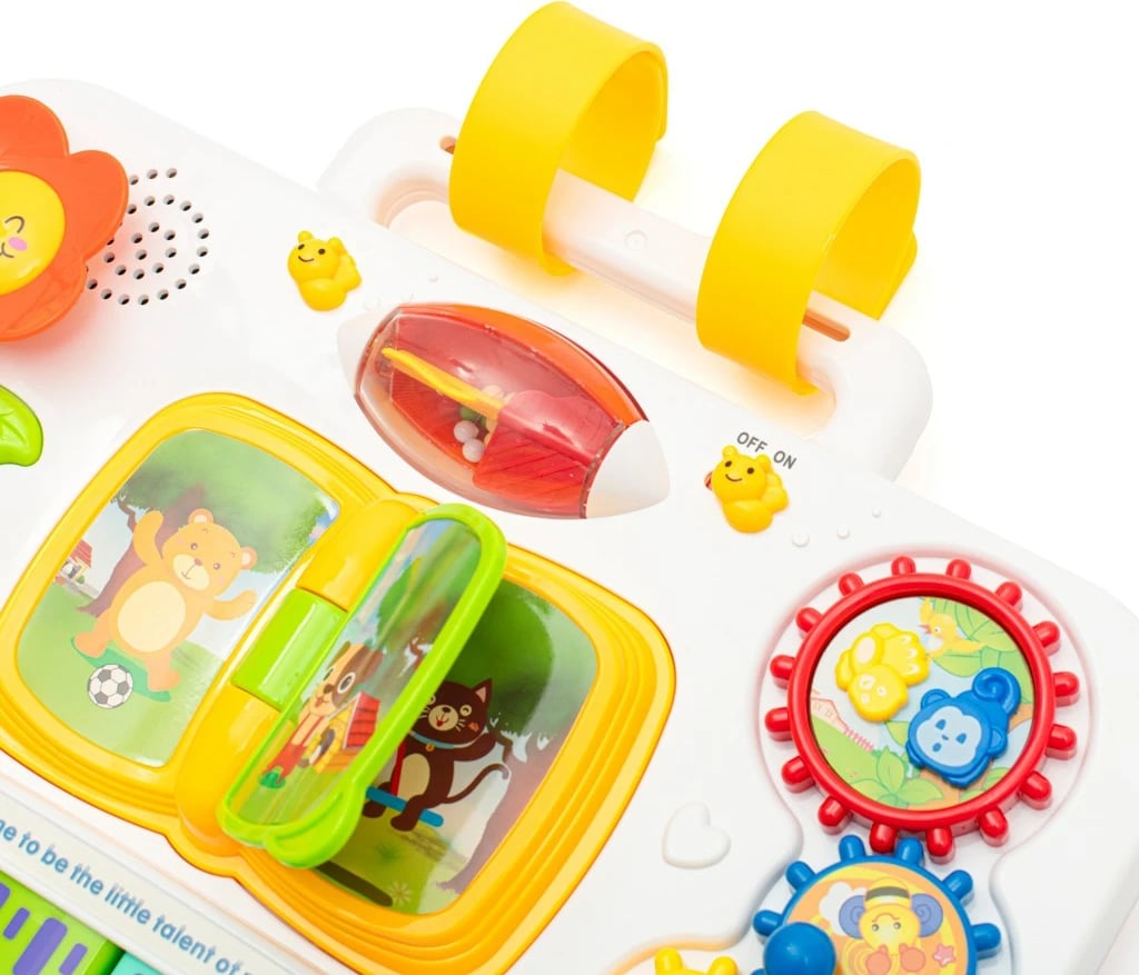 tryezë edukative muzikore 3‑në‑1, BABY MIX, Multifunctional Musical Learning Table, me piano dhe dërrasë magnetike, 18m+, shumëngjyrëshe