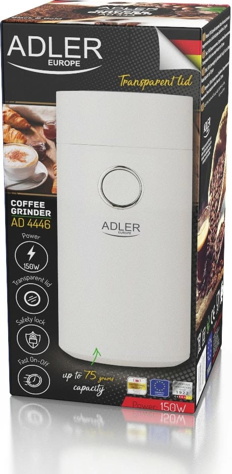 Mulli kafeje Adler AD 4446ws 75 g 150 W i bardhë