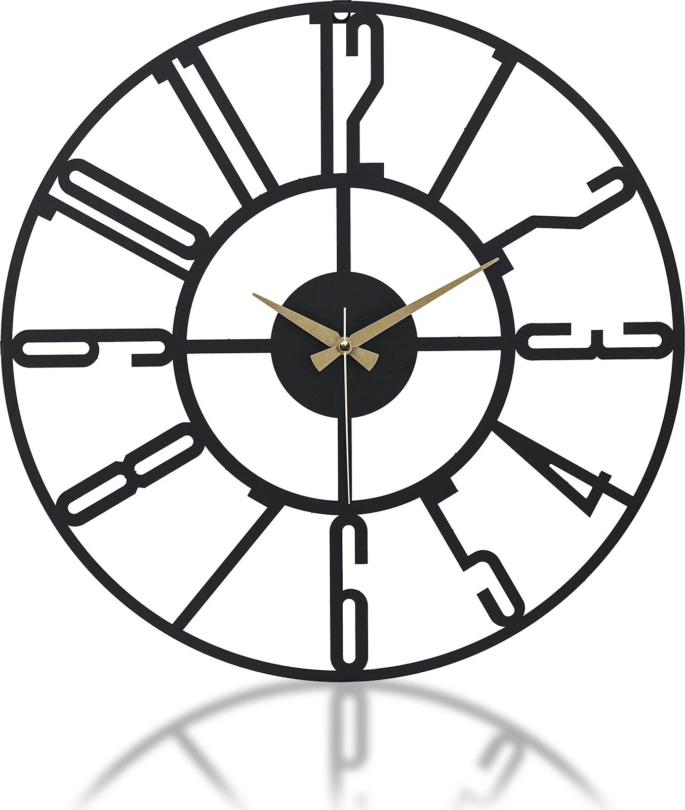 Orë muri dekorative prej metali, Wallity New Bunella, e zezë, 41cm