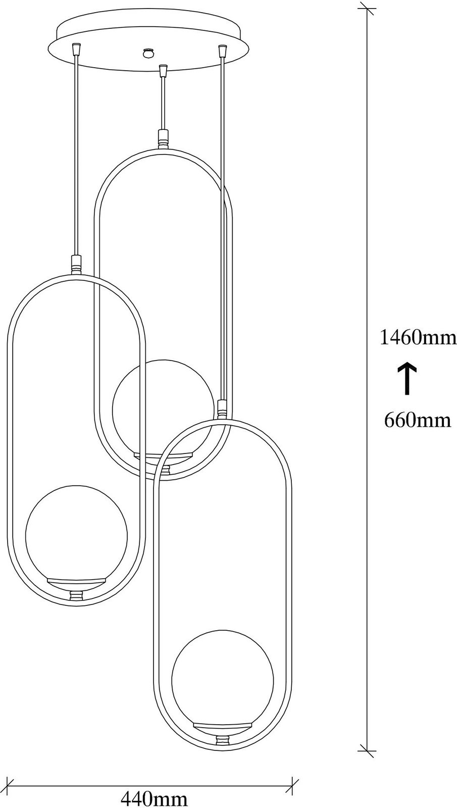 Llambë tavani Opviq Mudoni, e zezë, MR-935