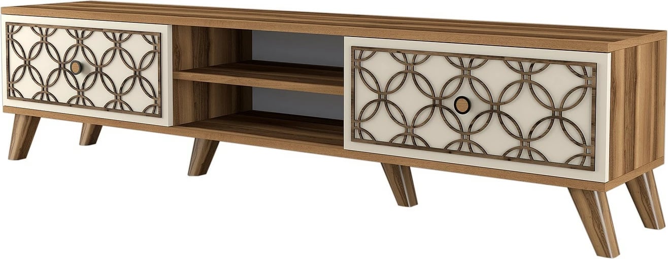 Komodë TV Hanah Home, Class, ngjyrë arre dhe krem