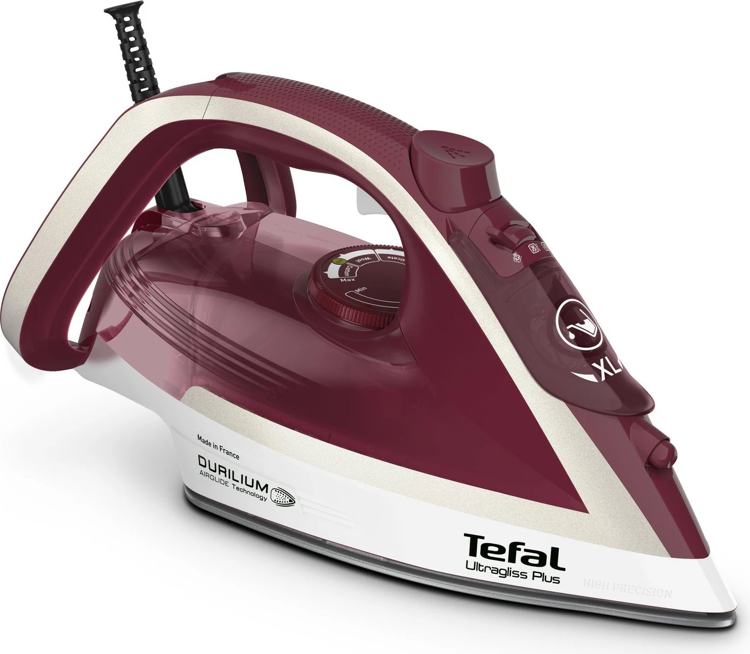 Hekur me avull Tefal Ultimate Pure FV6810, 2800 W, 0.27 L, e kuqe, argjend