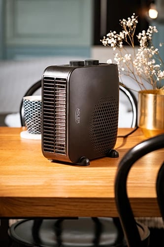Ngrohës me ventilator, Adler AD 7725, 2000W, 2 nivele, termostat, pozicion vertikal/horizontal, e zezë