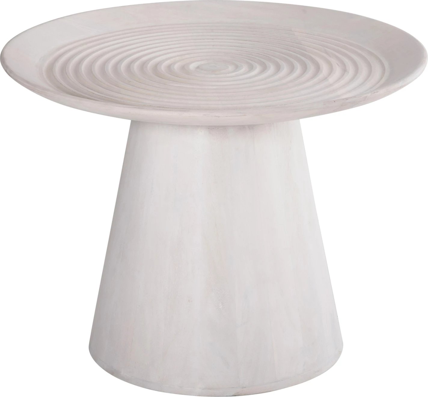 Tavolinë anësore e rrumbullakët ROSS FH9708 dru mango i fortë, ngjyrë e bardhë, Φ45x48H cm