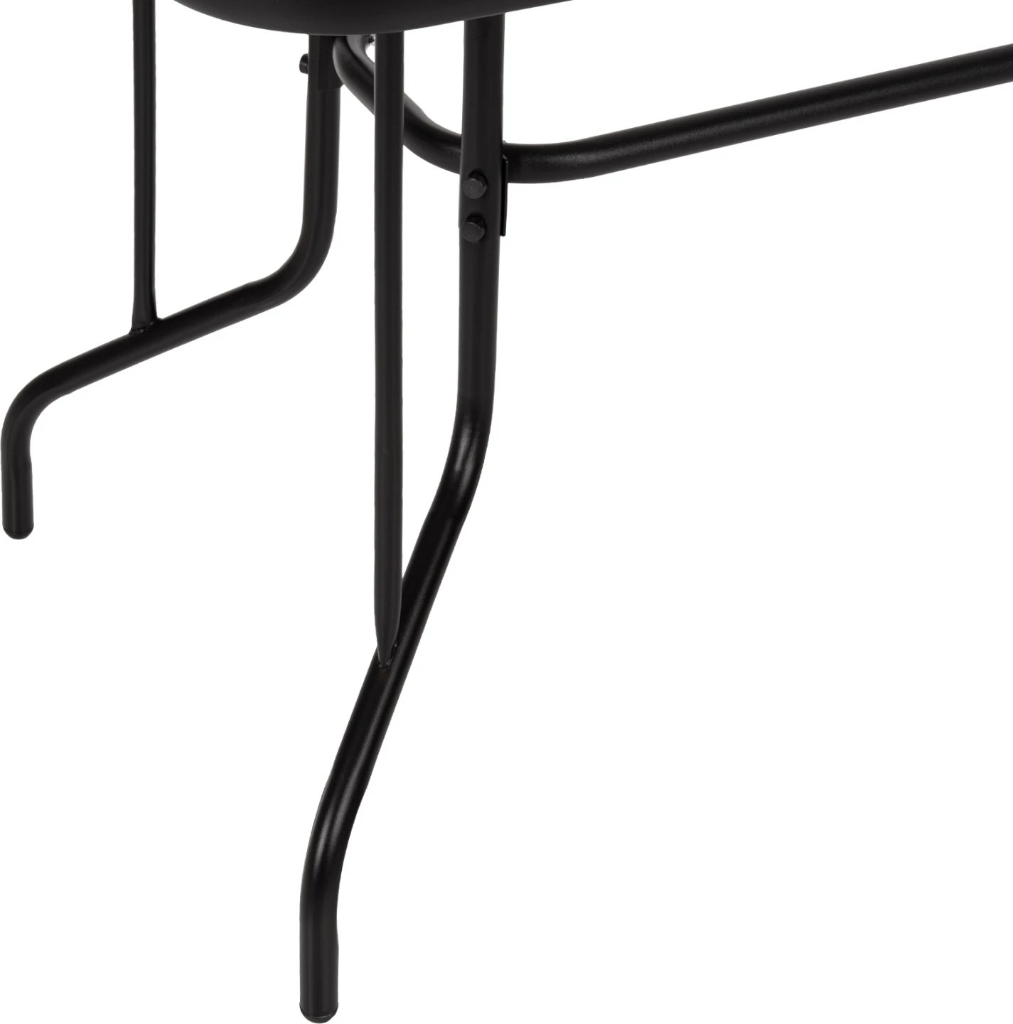 Tavolinë metalike për jashtë ADAM, e zezë, me sipërfaqe xhami të forcuar, 110x60x71 cm