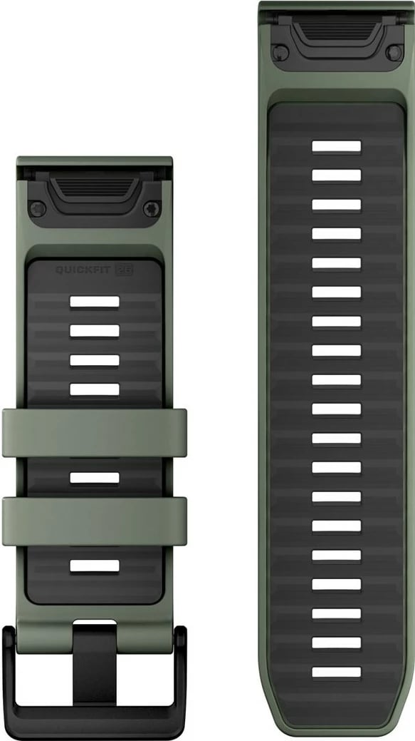 Rrip silikoni Garmin QuickFit për Smartwatch, 26mm, grafit, i gjelbër