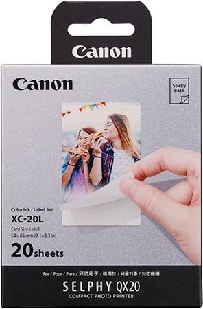 Set bojë dhe letër foto Canon XC-20L për SELPHY QX20, 20 fletë Set bojë dhe letër foto Canon XC-20L për SELPHY QX20, 20 fletë