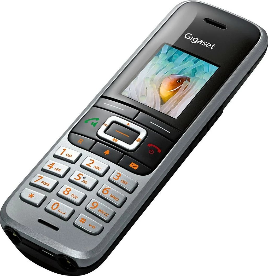 Telefon fiks pa kabllo Gigaset Premium 100, i zi/argjendtë