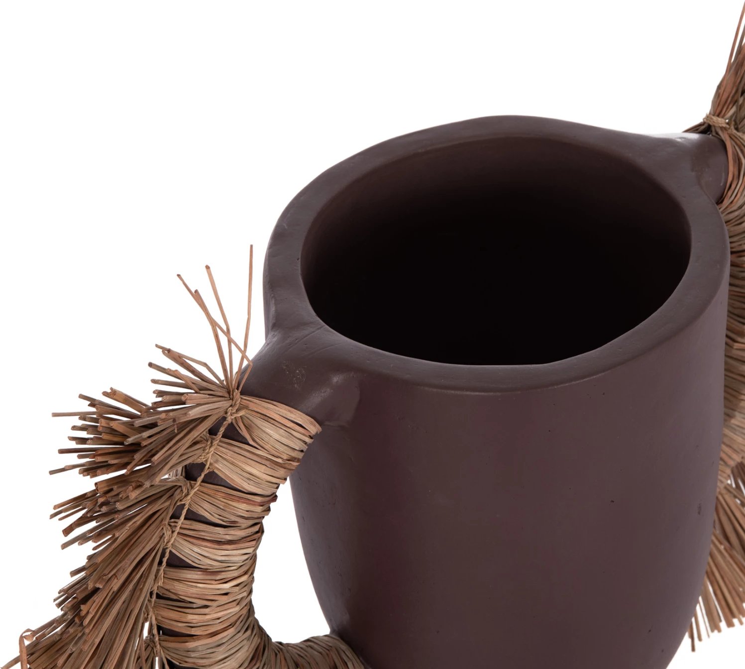 Vazo dekorative tavoline ALICA, terrakotë, ngjyrë çokollate, me bar të thatë, 64x22x38cm Vazo dekorative tavoline ALICA, terrakotë, ngjyrë çokollate, me bar të thatë, 64x22x38cm