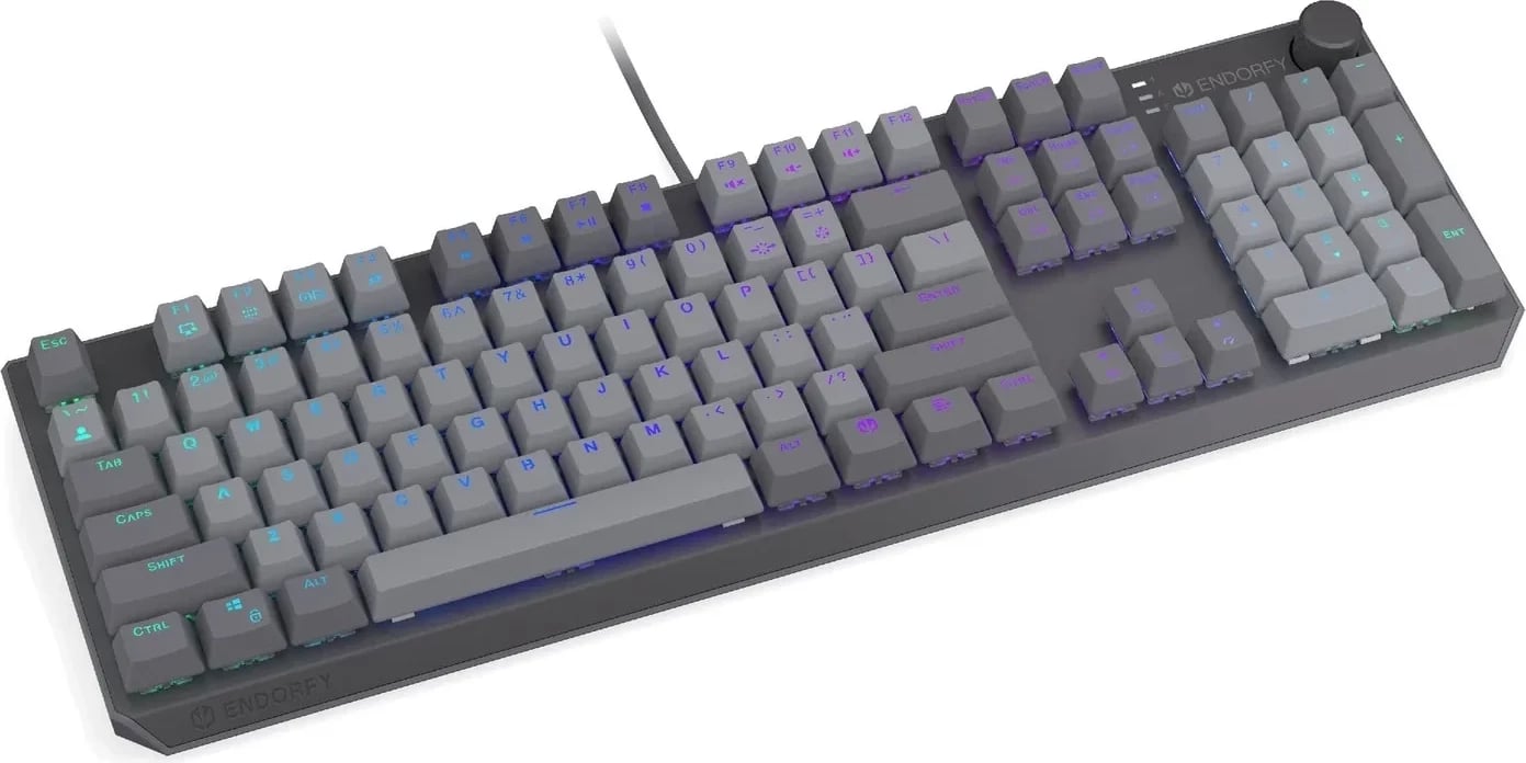 Tastierë mekanike Endorfy Thock V2, RGB, full-size, USB-C, gri