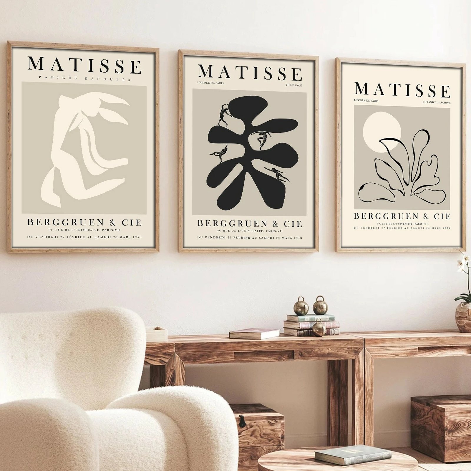 Pikturë dekorative me kornizë, MDF, set prej 3 copash, Wallity, Huhu252, 50x70cm