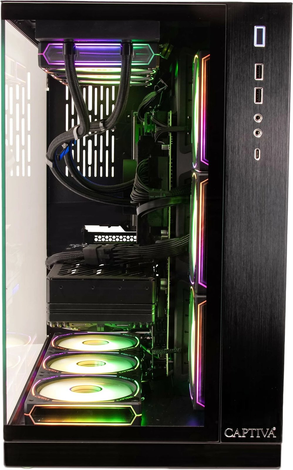 Kompjuter gaming Captiva Highend Gaming I90-465, i9-14900KF, 64GB RAM, 2TB SSD, RTX 5070Ti, Win 11, kasë me RGB