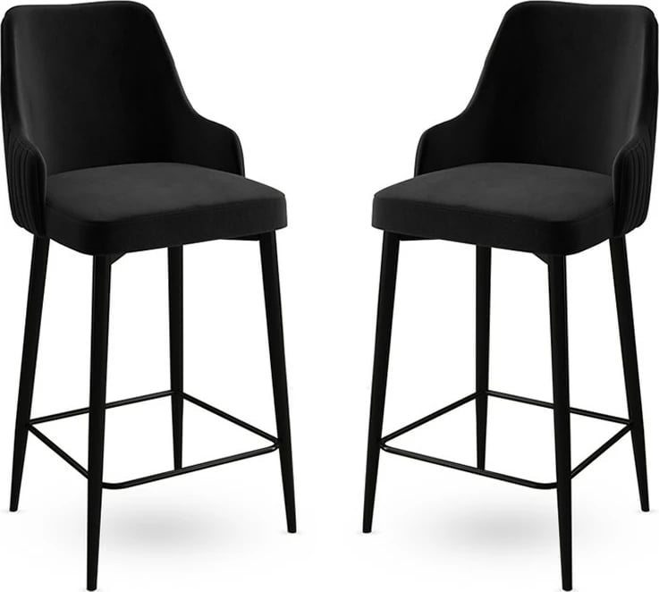 Karrige për bar (2 copë), Hanah Home, Enox, e zezë