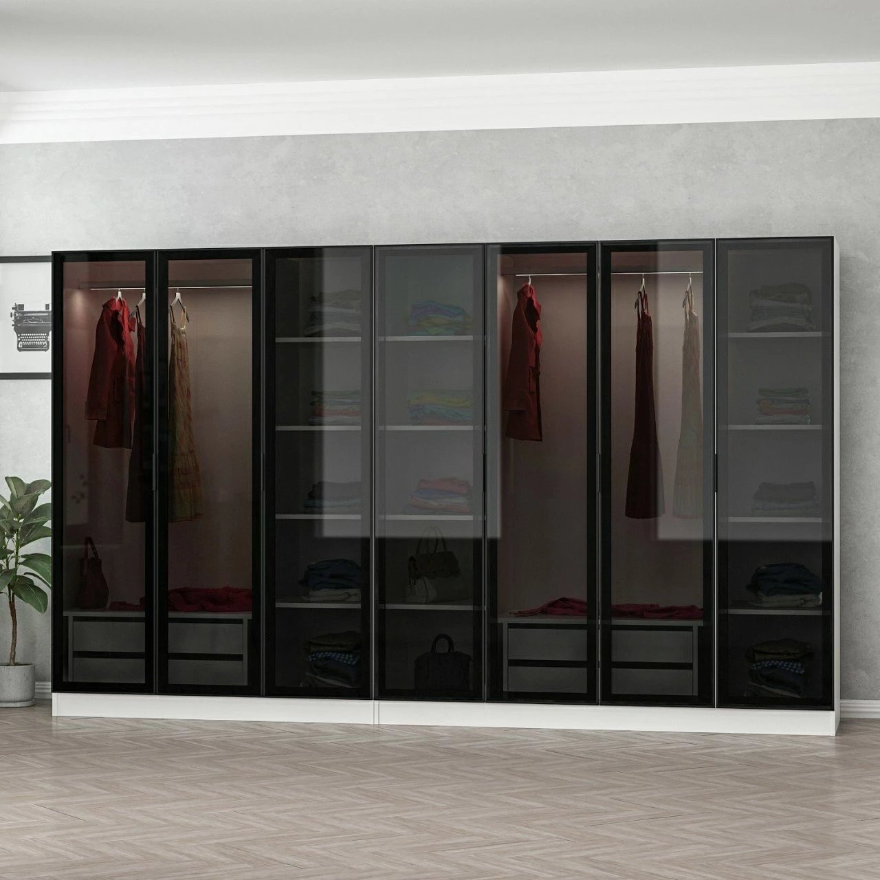 Dollap Skye Decor, i bardhë dhe i zi, 6640