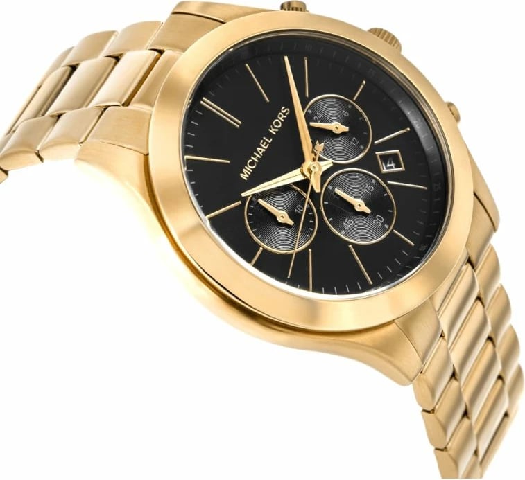 Orë dore me portofol Michael Kors për meshkuj, e artë