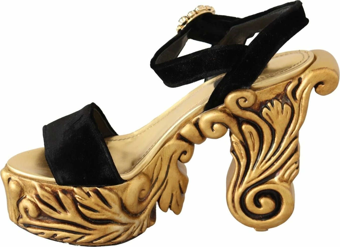 Sandale me taka për femra Dolce & Gabbana, të zeza / ari