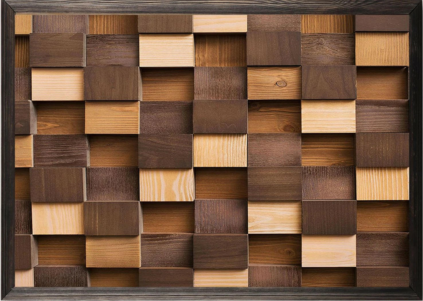 Pikturë dekorative me kornizë druri, ngjyra të çelëta dhe të errëta, Wallity