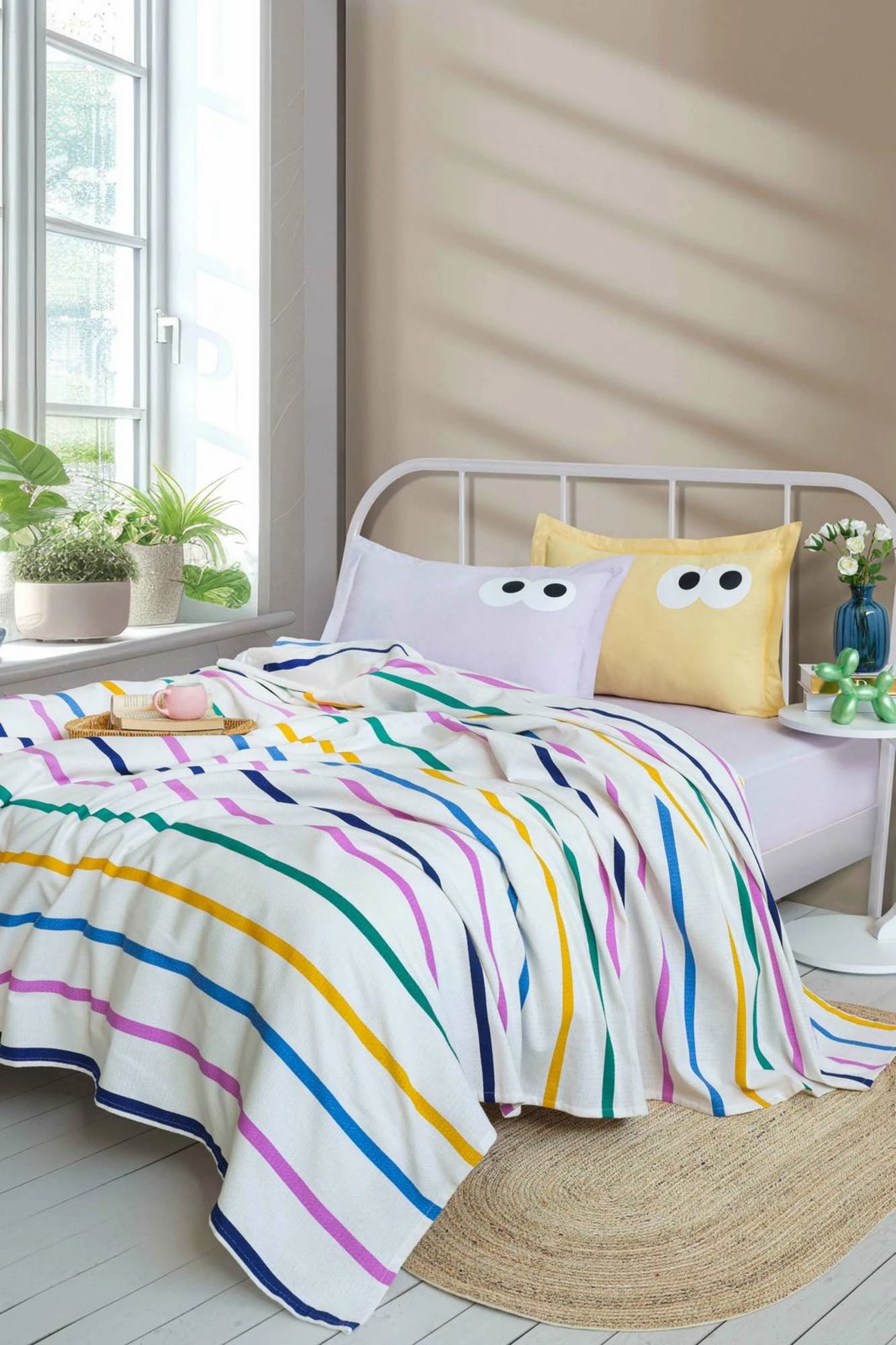 Set piké dopio Funny, ngjyrë e verdhë dhe lejla