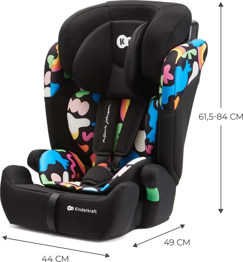 Ulëse për fëmijë Kinderkraft COMFORT UP I-SIZE, 9-36 kg, Happy Shapes