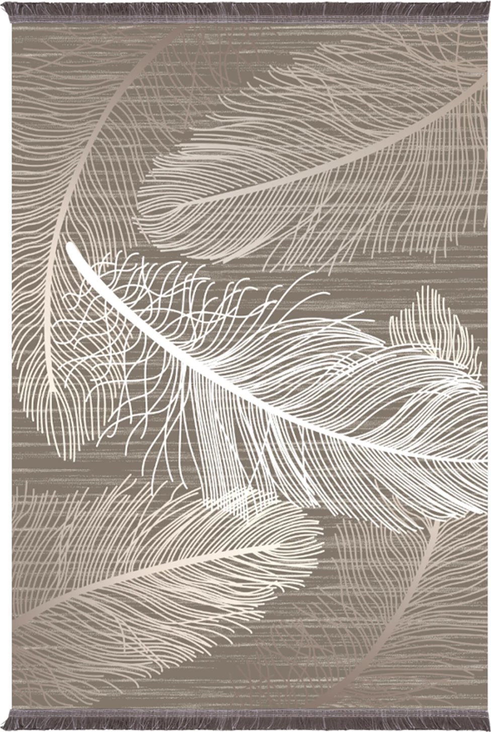 Tepih për dhomë ndeje me franja, JOSIANE, FH7723.37, kafe-bezh, 180x280