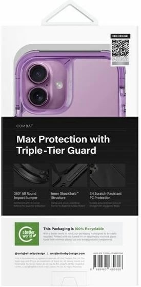 Mbështjellës UNIQ Combat MagClick Charging për iPhone 16 Plus 6.7", rozë