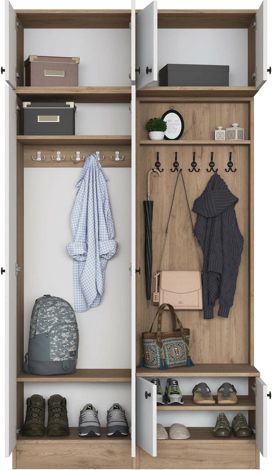 Stendë korridori Skye Decor, ngjyrë arrë dhe e bardhë, EA145 - 3840