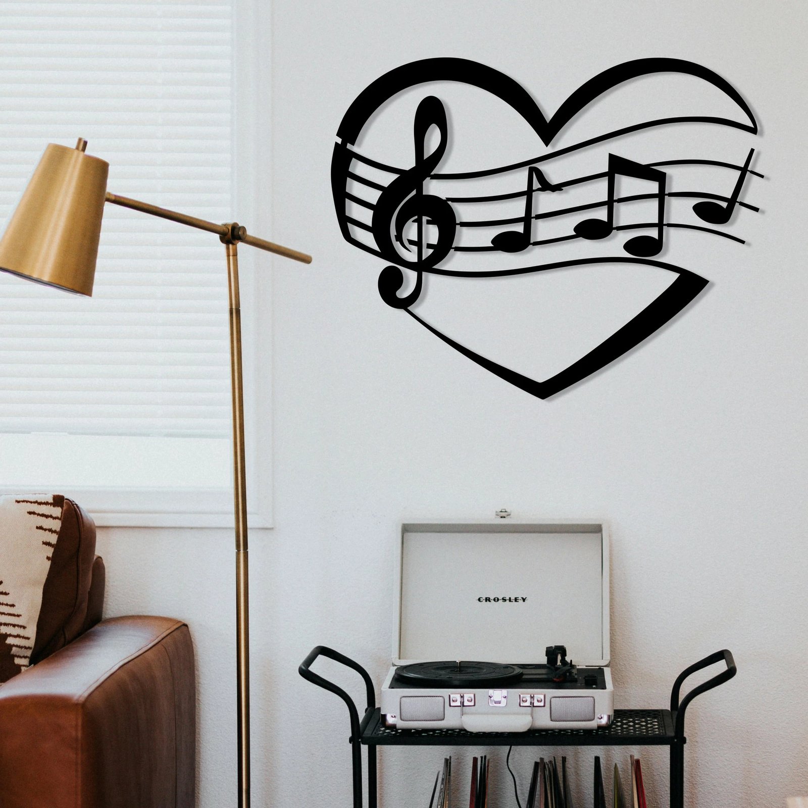 Aksesor dekorativ metalik për mur, Wallity Deryadil, ngjyrë e zezë, 45x36cm