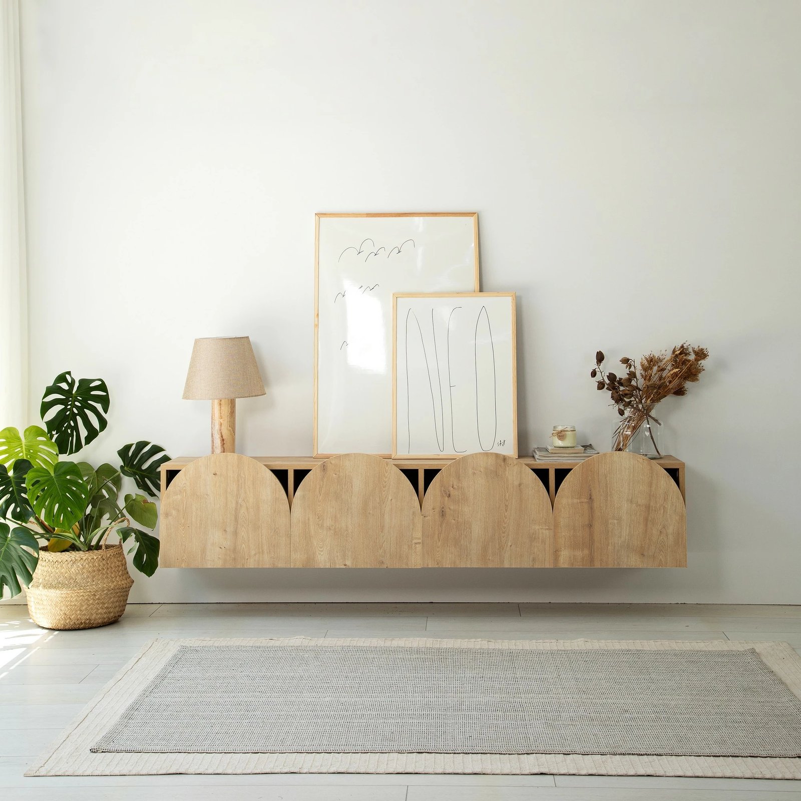 Komodë TV Skye Decor, Mesta - ngjyrë lisi