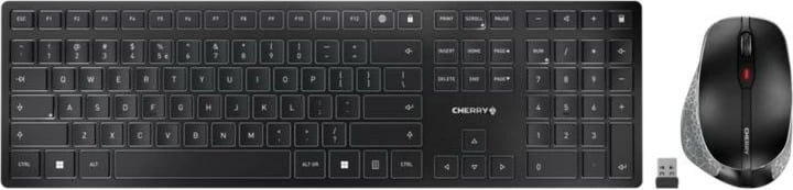 Set tastierë dhe maus Cherry DW 9500 SLIM (JD-9500DE-2/JD9500DE2), wireless Bluetooth, ultra i hollë, numpad i plotë, e zezë