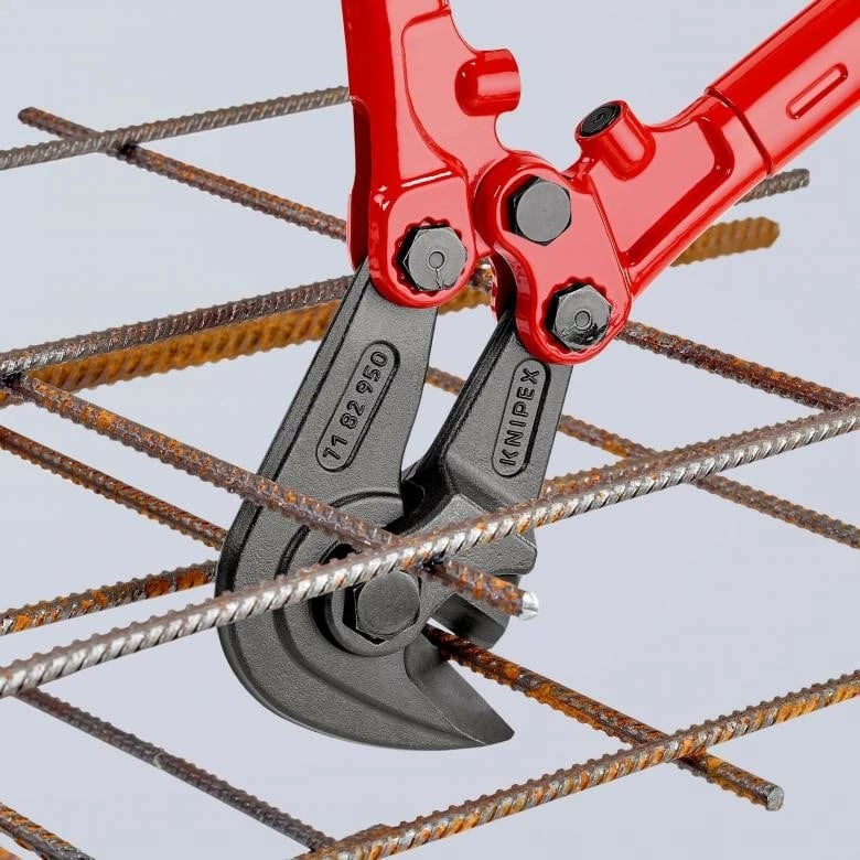 Prerëse rrjete betoni Knipex 71 82 950, 180mm, dorezë ergonomike, ngjyrë zezë/blu/kuqe