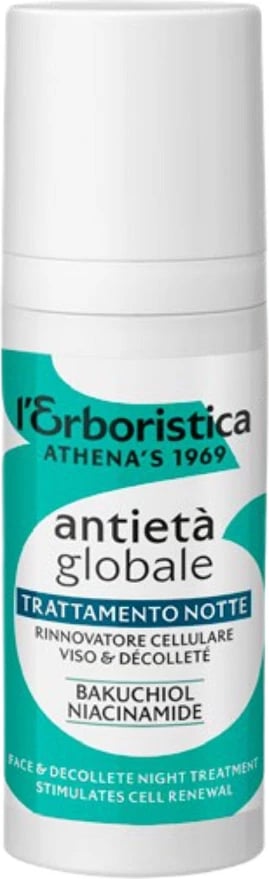 Krem nate për fytyrë dhe dekolte L'Erboristica Antieta Global për femra, 50ml