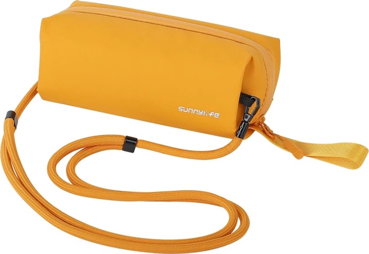 Çantë organizuese elektronike Sunnylife B018 për Osmo Pocket 3/sport camera/celular, PU i papërshkueshëm nga uji, rrip shpatulle, e verdhë