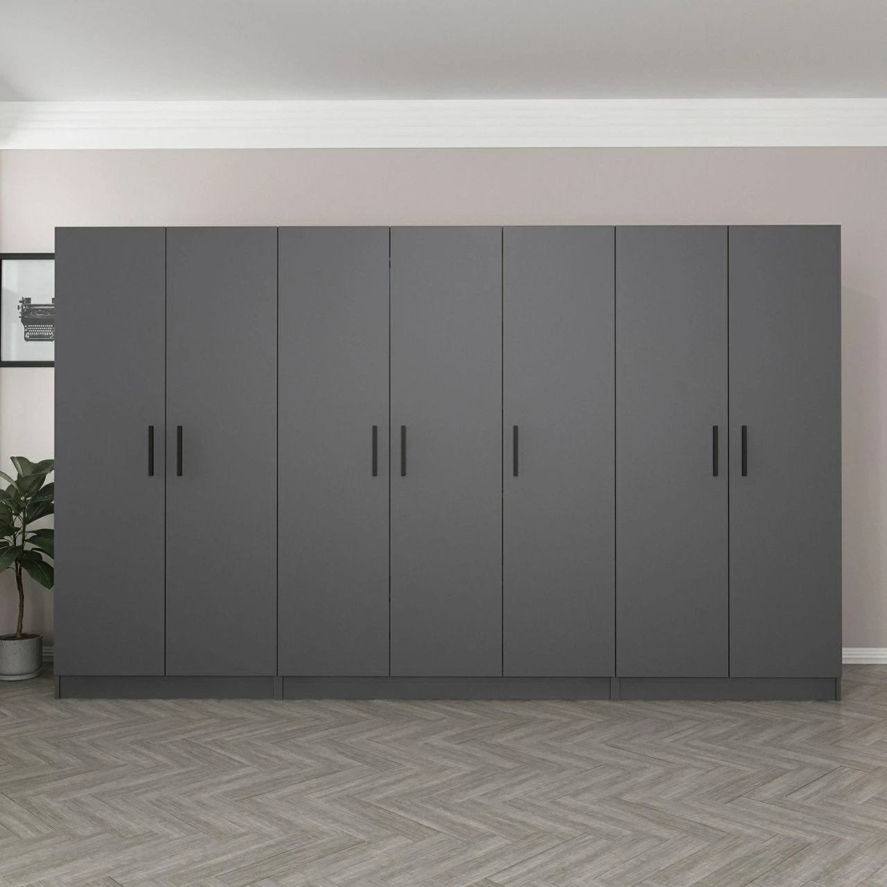 Dollap garderobe, ngjyrë antracit, Skye Decor, 315x210x52cm