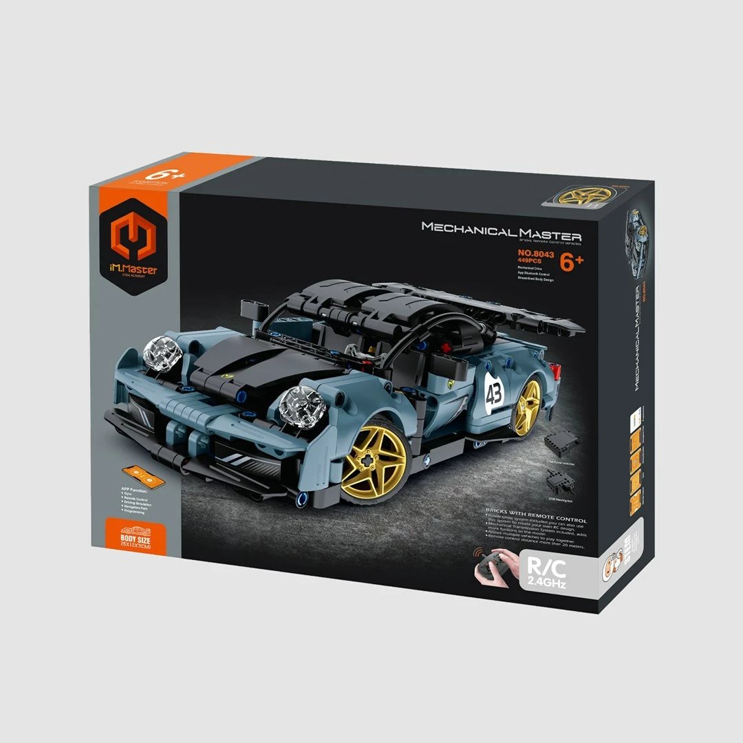 Set blloqe ndërtimi IM MASTER RC Super Car, 449 pjesë, grafit