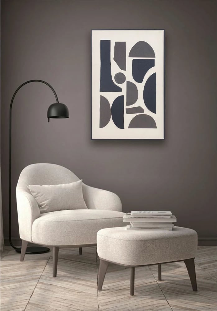 Pikturë dekorative Positive Vibes, pëlhurë, kornizë druri, e bardhë/zezë, 60x90x4cm