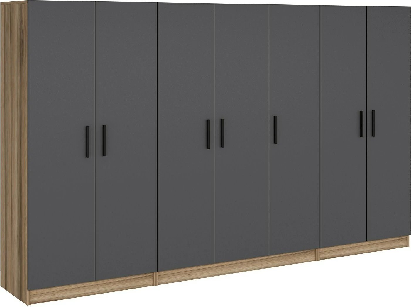 Dollap për dhomë gjumi, ngjyrë antracit, Skye Decor, Kale - 7512, 315x190x52 cm