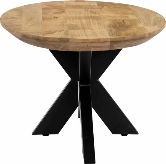 Tavolinë kafeje Skorpio, dru arre, këmbë metalike të zeza, 120x60x45cm