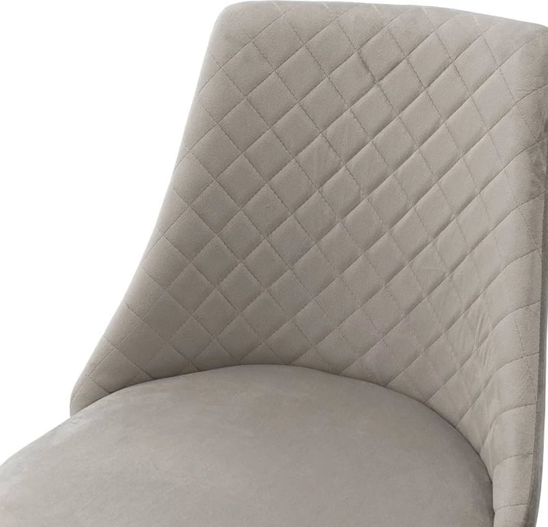 Karrige Giselle kadife ngjyrë hiri këmbë zezë-arta