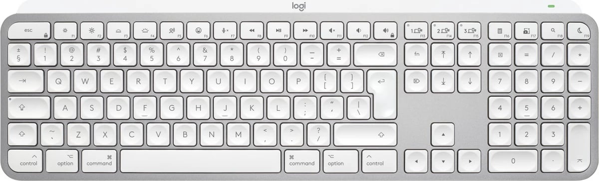 Tastierë, Logitech, MX Keys S për Mac 920-011638, US-International layout, madhësi standarde, gri e çelët