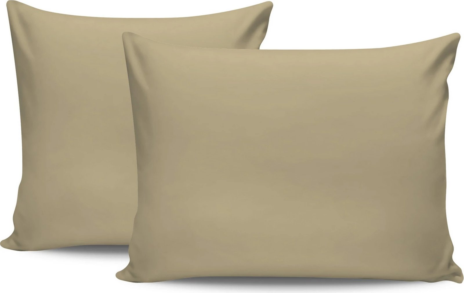 Set këllëfësh jastëku (2 copë), pambuk Ranforce, ngjyrë bezhë, 60x60cm