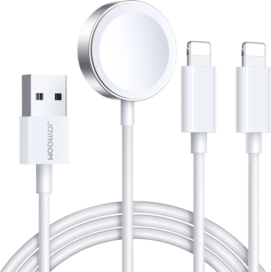 Kabllo karikimi 3-në-1 Joyroom S-IW007, USB-A, magnetik, Lightning, 1.2m, e bardhë